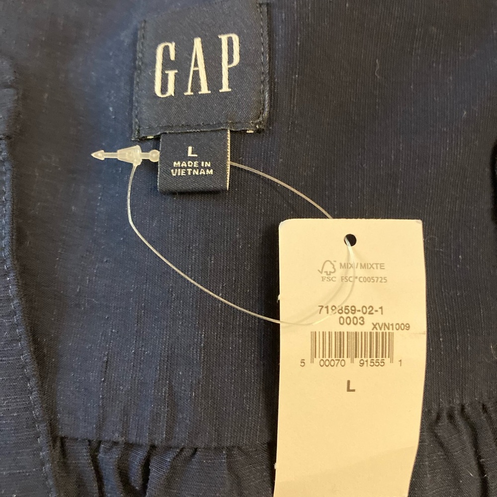 GAP, Navy Blue tunic, Large long sleeve shirt, cotton mix - Picture 4 of 5